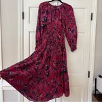 Ulla Johnson Helia Ruched Print Cotton Midi Dress Pink Snapdragon Size 2 Cut Out Photo 9