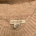 American Eagle  Sweater Women’s Small Cream and White Waffle Knit Striped Photo 1