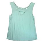 Skies Are Blue Anthropologie  Licarde Cut Out Detail Tank, XS, Turquoise‎ Summer Photo 1