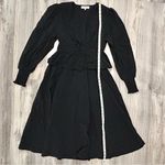 We Wore What  Plunging V Neck Long Sleeve Peasant Midi Dress Black Size M Photo 2