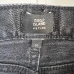 ASOS  River Island Bella Jeans Black Straight Leg Crop Raw Fringe Hem Photo 4