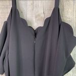 Monteau Size 3X Black Short Sleeve Cold Shoulder Wide Leg Jumpsuit 18” Leg Slit Photo 5