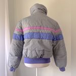 Vintage ‘80s Skyr Gray, Purple & Pink Full Zip Insulated Puffer Ski Jacket Gray Size M Photo 5