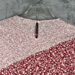 LOGO By Lori Goldstein Logo Lori Goldstein Blouse Floral Print Long Sleeve Ruffle Hem Pink Red Size S Photo 4