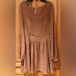 Free People Baby Dee Sheer Chiffon Lined Babydoll Mini Dress Brown Size Medium Photo 2