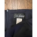 La Femme Off the Shoulder Beaded Satin Trumpet Gown in Color Navy in Size 6 NWOT Photo 8