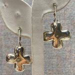Sterling Silver Gold Accent Dogwood Flower Hook Dangle Earrings Feminine Photo 4