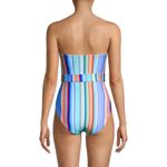 La Blanca  Sunset Multicolor Bandeau Belted Tie Waist Stripe One Piece Swimsuit 4 Photo 2