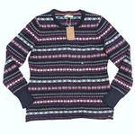 G.H. Bass & Co. Womens L Large Sweater Crewneck Fair Isle Navy Blue NWT NEW Photo 0