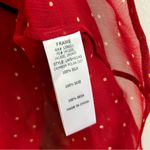 frame denim Le Pleasant Red Sheer Polka Dot 100% Silk Photo 11