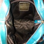 Coach Vintage  Madison Turquoise Leather Satchel Rear Zipper Pocket Bag 12935 Photo 4