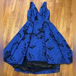 NWOT Frascara blue black evening dress prom gown midi high low mesh floral Size 6 Photo 1