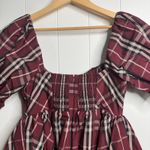 Anthropologie  Maeve mini dress babydoll plaid tartan puff sleeves Photo 4