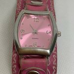 Relic  women watch silver tone 28mm case quartz analog pink dial up to 7” running Photo 2