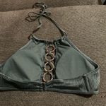 Hot Kiss ⭐️ Green Halter Bikini Top w/ O Rings M NWOT Photo 2