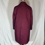 Anne Klein Quilted Floral Chianti Burgundy Trench Coat Jacket Nylon Photo 4