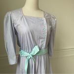 Vintage 80s Byer Too! Shirt Dress Pastel Lavendar Aqua Pink M Purple Size M Photo 3