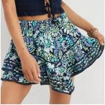 Aerie  Rock & Ruffle Asymmetric Blue Floral Skort Shorts Skirt Women’s Sz XS NWT Photo 0