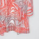 Chico's  Womens Burnout Open Front Cardigan Coral Zebra Print Lightweight Size 2 L Photo 8