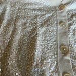 Talbots Stunning winter white sequined short sleeve sweater Photo 2
