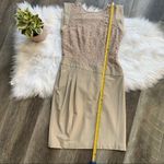 BCBGMAXAZRIA Aimee Dress Taupe Cream Lace Size 4 Photo 10