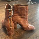 Chinese Laundry Brown Croc-Embossed Ankle Boots Photo 0
