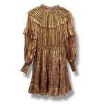 Ulla Johnson Averil Ruffled Georgette Long Sleeve Mini Dress in Rose Multi Sz 2 Photo 2