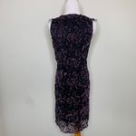Vintage Lace Mesh Ruffle Sheath Dress Sz Medium Purple Black Photo 1