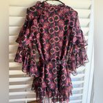 MISA Los Angeles Misa Black and Red Floral Mini Dress ruffles Photo 2