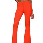 SKIMS NWT Soft Lounge Ruched Ribbed Flare Pants Leggings Red Orange Size Large Photo 0
