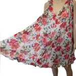 Forever 21 Y2K Sheer Romantic Cottagecore Ethereal Floral Accordion Pleat Dress Photo 0