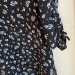 Madewell  Silk Cinch-Sleeve Top in Baby's Breath True Black Photo 4