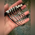 Vintage set made in Italy black silver plastic hair combs Photo 2