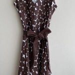 Nine West Brown and White Polka Dot Fit & Flare Dress, Belted Dress, Size 12 Photo 0