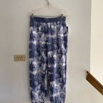 Abound NWT  blue and ivory tie dye joggers M 60% cotton Photo 2