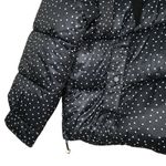 Avec Les Filles Womens L Water Resistant Puffer Jacket in Black White Dot NEW Photo 5
