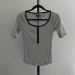 J.Crew  Vintage Rib Henley Striped T-Shirt Size XS Photo 1