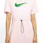 Nike Sportswear Icon Clash Size Small Logo Pink Drawstring Mini Women's Dress Photo 0