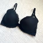 Natori  730023 Feathers Contour Plunge T Shirt Bra 38C Black Mesh Overlay Lace Photo 3