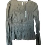 Prologue Women's Green Puff Long Sleeve Blouse - Size Small - NWT Photo 0