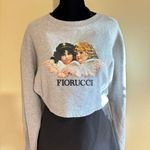 Fiorucci  Gray Long Sleeve Cropped Angel Cherub Faces Portugal Made Sweatshirt XS Photo 2