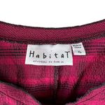 Habitat Magenta Pink & Black Plaid Textured Button-Front Asymmetrical Top XL Photo 3
