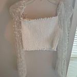 White cropped top long sleeve Photo 1