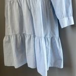 ZARA  Baby Blue Eyelet Embroidered Button Front Dress Photo 3