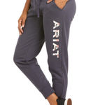Ariat  Real Joggers sweatpants  xs heather gray floral letters Photo 0