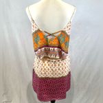 Pink Owl ivory orange and pink layered boho dress size small Photo 2