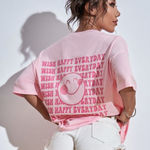 SheIn Wish Happy Everyday Oversized T-Shirt Photo 0