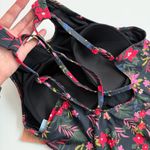 Shade & Shore  Swimsuit One Piece Floral High Neck Full Coverage Black Pink Red Photo 9