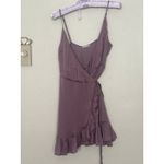 Free People  XS Lilac Purple Satin All My Love Shine Wrap Mini Dress Fairy Photo 1