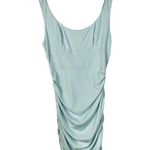 Angel Biba Light Blue Stretch Ruched Mini Bodycon Dress M Photo 0